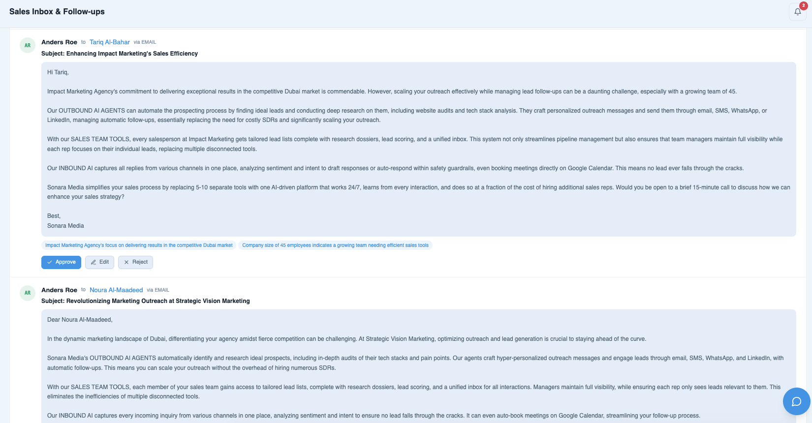 SALES INBOX & FOLLOW-UPS